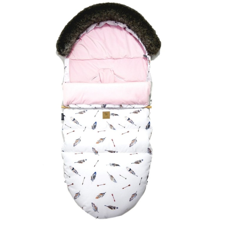 Stroller Bag with Fur Pink Pure Velvet L/XL (1-3 years)