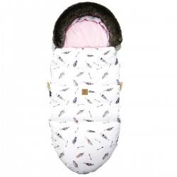 Stroller Bag with Fur Pink Pure Velvet L/XL (1-3 years)