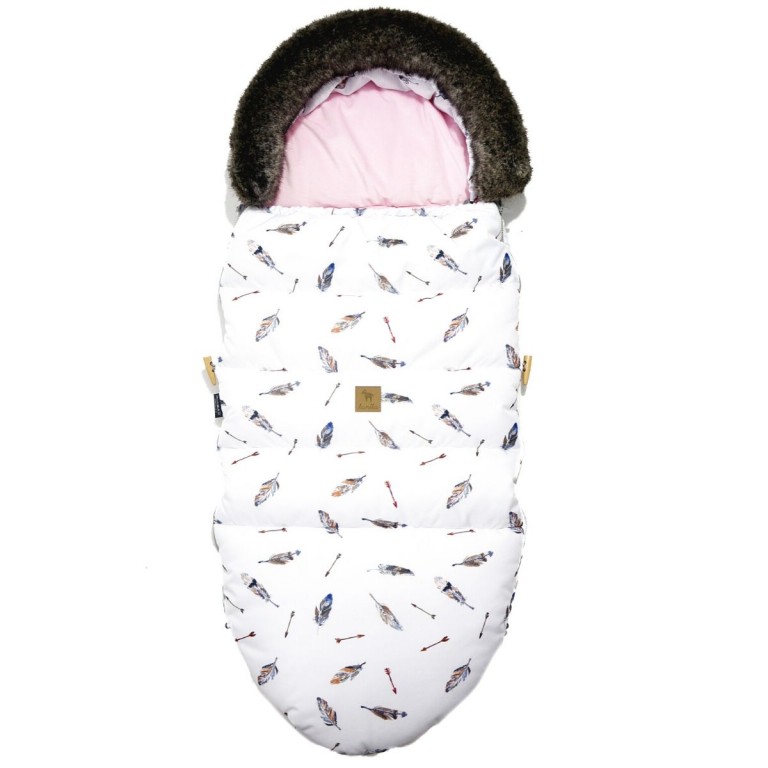 Stroller Bag with Fur Pink Pure Velvet L/XL (1-3 years)