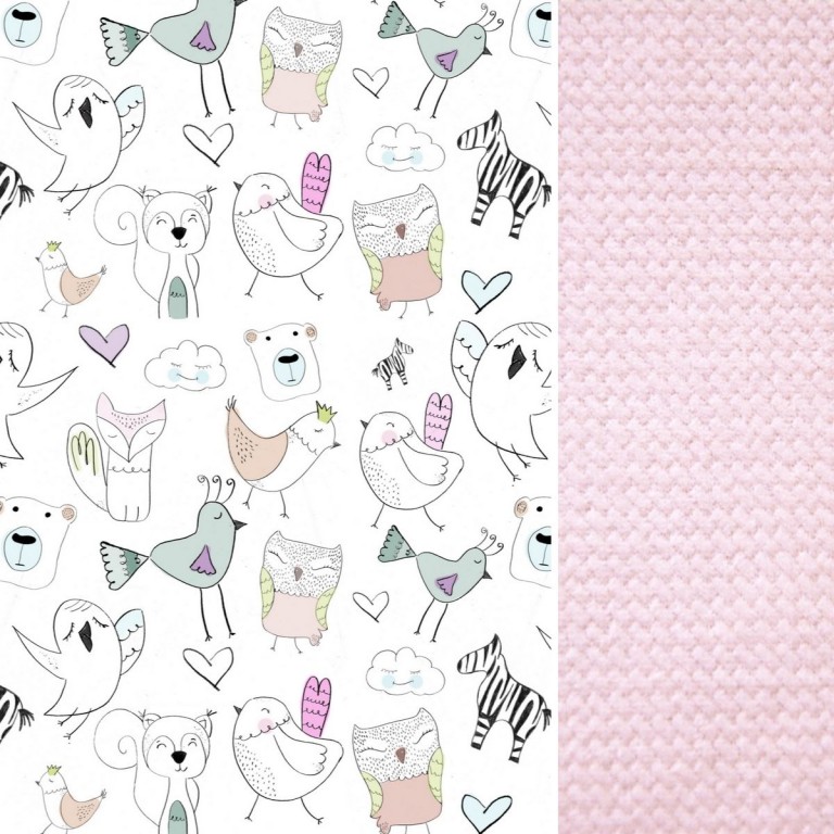 Newborn Blanket Light 60x70 Pink Tender Friends - Velvet