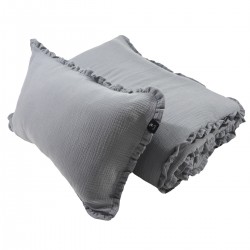 Beddings with Filling Cotton Muslin Silver 140x200cm