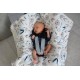 Car Seat Blanket Blue Lazy Leo