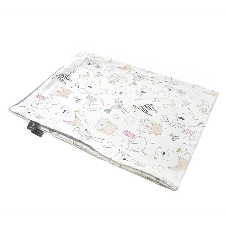 Preschooler Blanket Light 100x130 Grey Tender Friends - Velvet