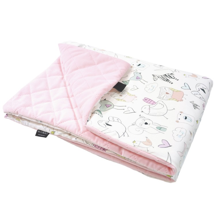 Preschooler Blanket 100x130cm Pink Tender Friends - Velvet