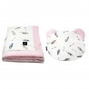 Baby Set Newborn Blanket Velvet 60x70cm + Teddy Pillow Pink Pure