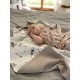 Newborn Blanket Light 60x70 Taupe Grey Pure - Waffel