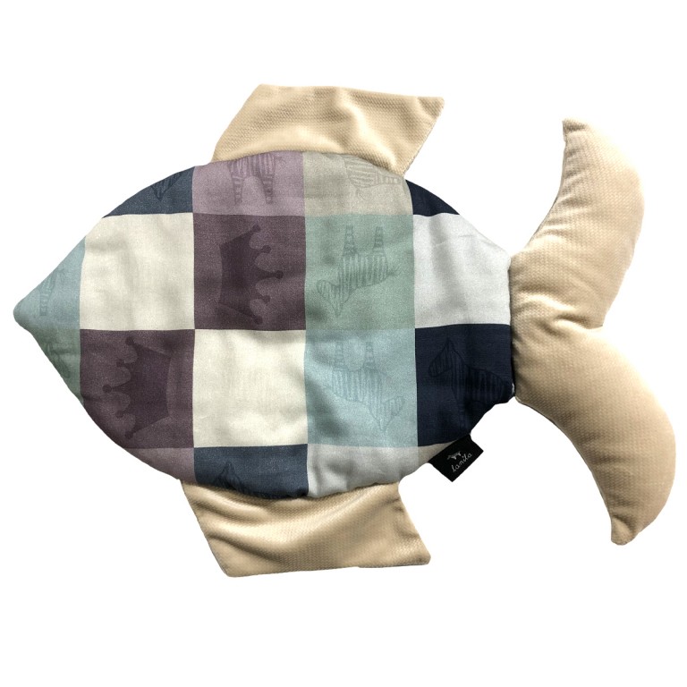 Fish Pillow Latte Queen Zebra - Velvet