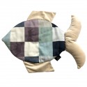 Fish Pillow Latte Queen Zebra - Velvet
