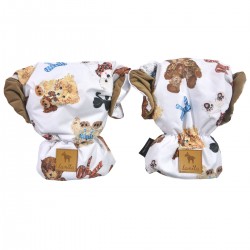 Waterproof Muff/Gloves Caramel Teddy Velvet