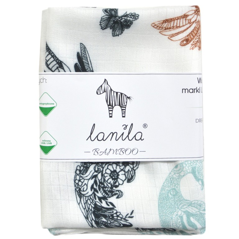 Baby Muslin Swaddle 100% Bamboo 75x75cm Mandala Birds