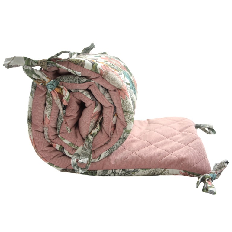 Bed Bumper 60x120cm - Velvet Sepia Rose Vintage Meadow