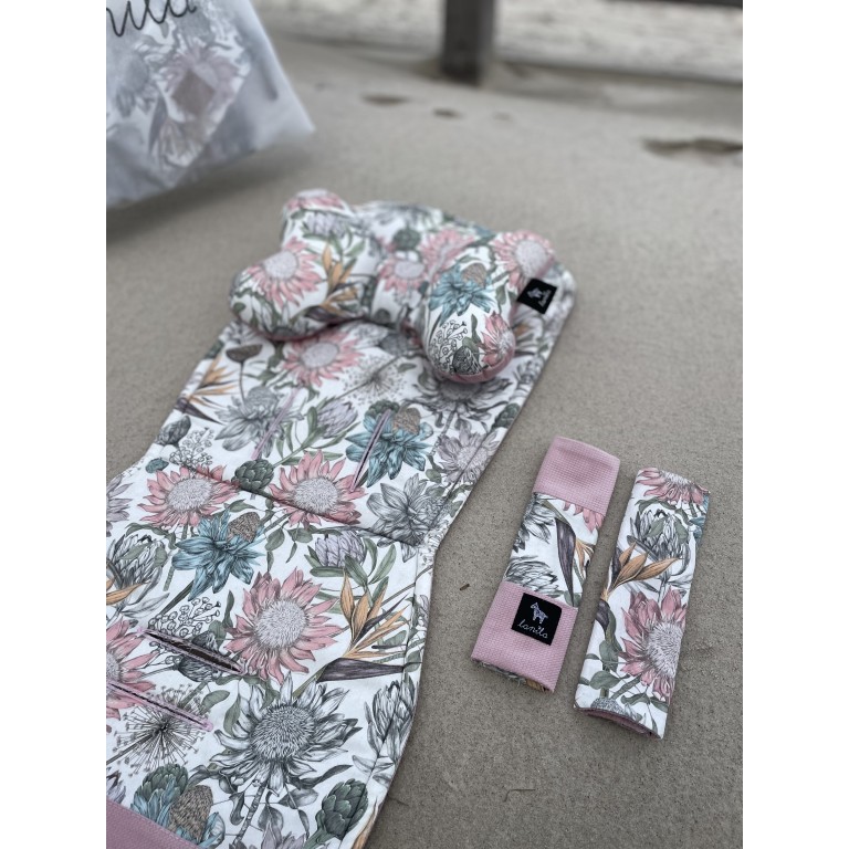 Seatbelt Cover Sepia Rose Vintage Meadow- Velvet