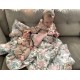 Preschooler Blanket 100x130cm Sepia Rose Vintage Meadow - Velvet