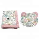 Baby Set Newborn Blanket Velvet 60x70cm + Teddy Pillow Sepia Rose Vintage Meadow