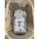 Baby Set Newborn Blanket Velvet 60x70cm + Teddy Pillow Silver Up in the Air