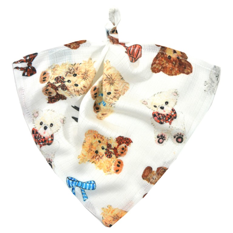 Baby Muslin Swaddle 100% Bamboo 30x30cm Teddy