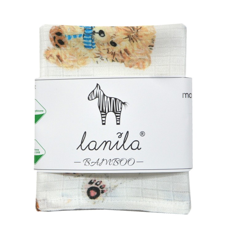 Baby Muslin Swaddle 100% Bamboo 30x30cm Teddy