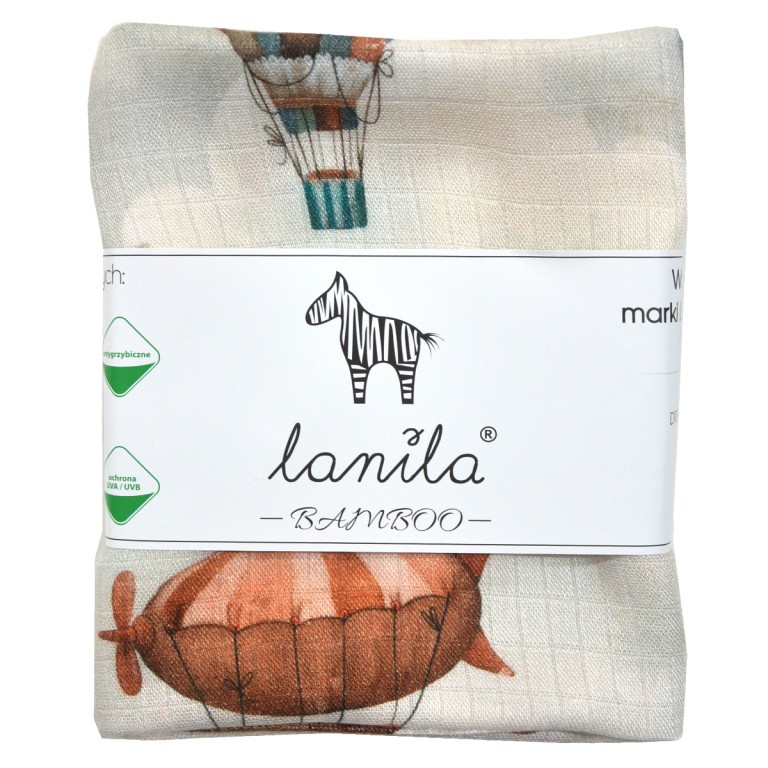 Baby Muslin Swaddle 100% Bamboo 75x75cm Up in the Air