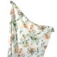 Bamboo Swaddle 100x120cm with fringes Grey Ocean Life