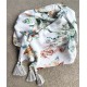 Bamboo Swaddle 75x100cm with fringes Grey Ocean Life