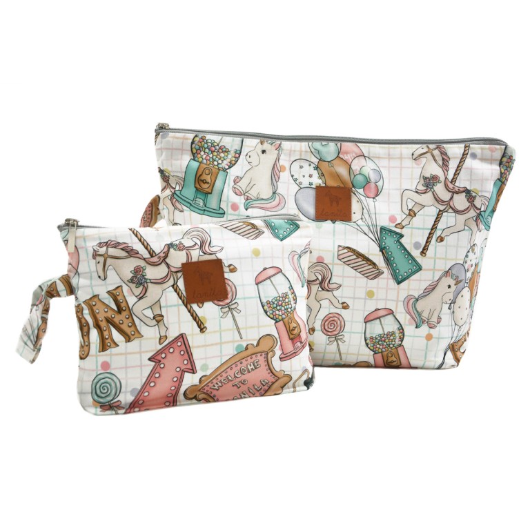 Cosmetic Bag Set Baby Shower S and L