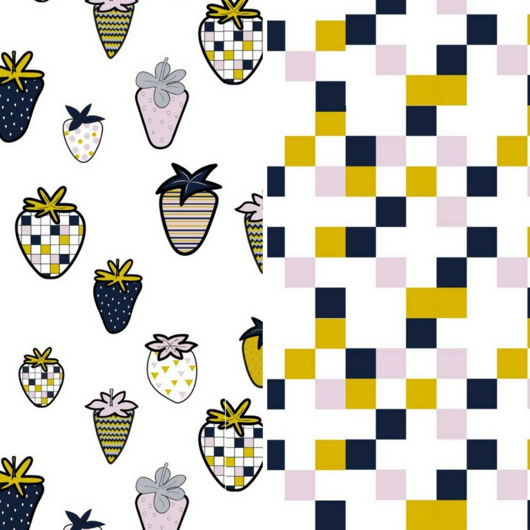 End of collection - Bed Bumper 60x120cm - Sweet and Sour/Cubes