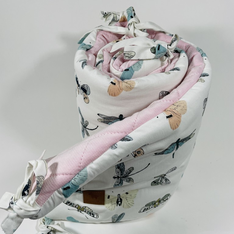 Końcówka kolekcji - Ochraniacz do łóżeczka 60x120cm - Pink Wings