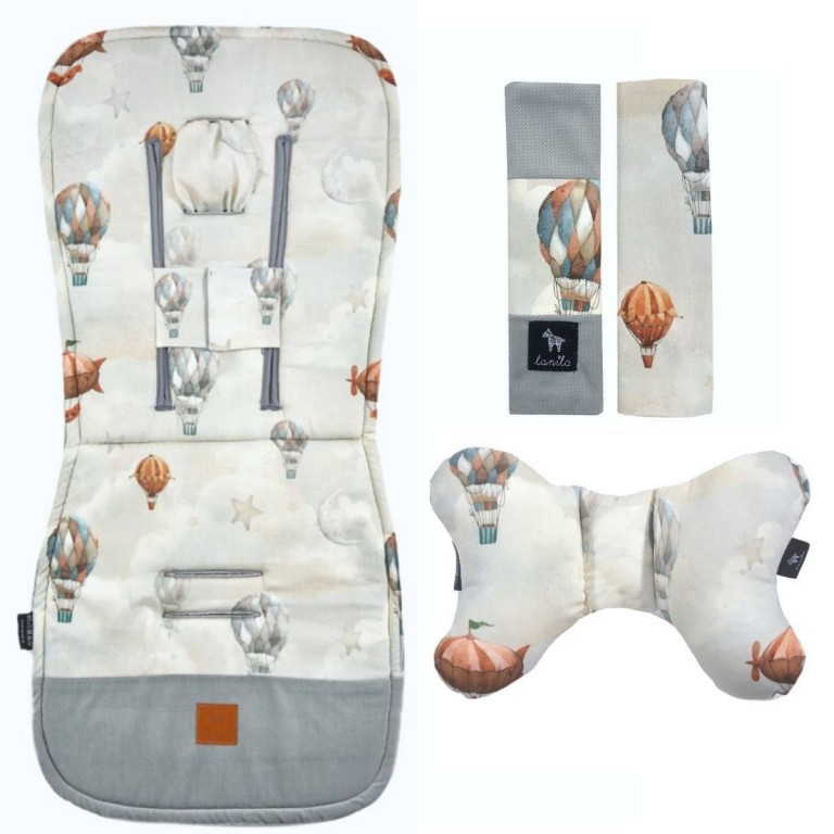 NOWY Baby Set Pad + Pillow + Cover Silver Up in the Air - Velvet