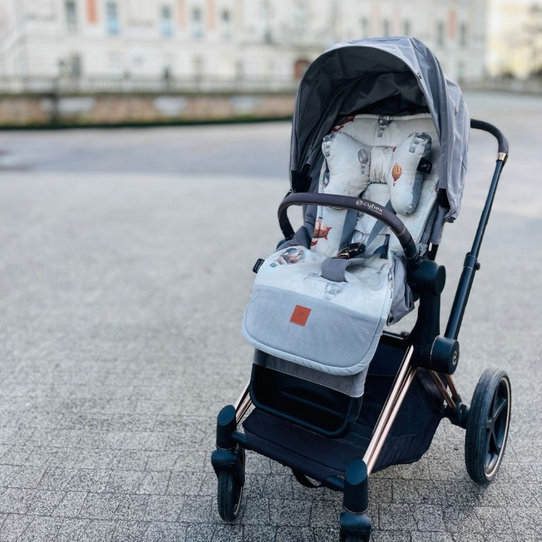 NOWY Baby Set Pad + Pillow + Cover Silver Up in the Air - Velvet