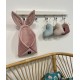Hanging Container/Basket Bunny Sepia Rose Velvet