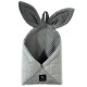 Hanging Container/Basket Bunny Silver Velvet