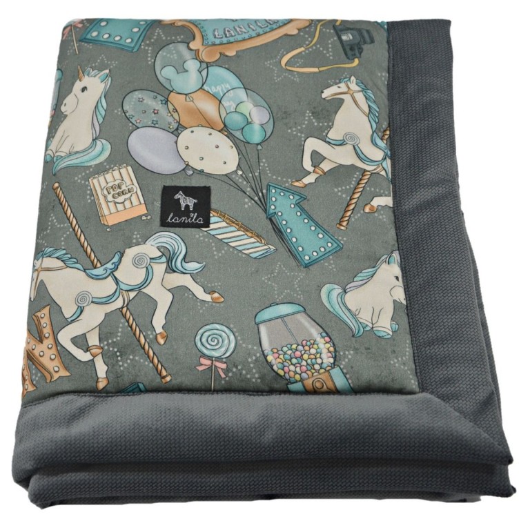 Newborn Blanket 60x70cm Dark Grey Baby Boy - Velvet