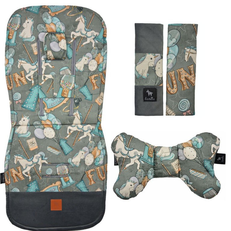 NOWY Baby Set Pad + Pillow + Cover Dark Grey Baby Boy - Velvet