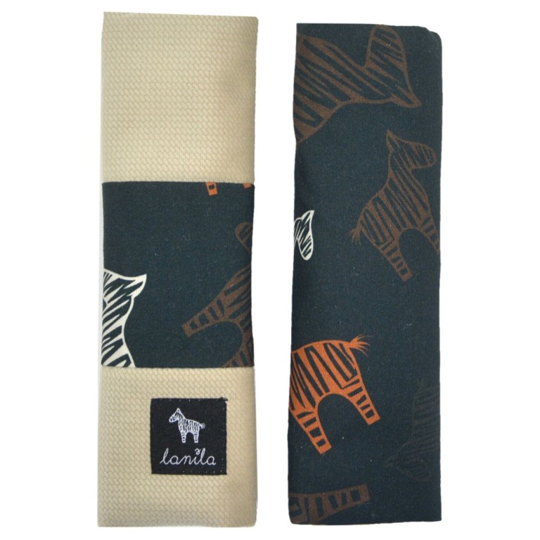 Seatbelt Cover Latte Follow the Zebra - Velvet