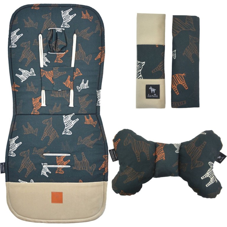 NOWY Baby Set Pad + Pillow + Cover Latte Follow The Zebra - Velvet