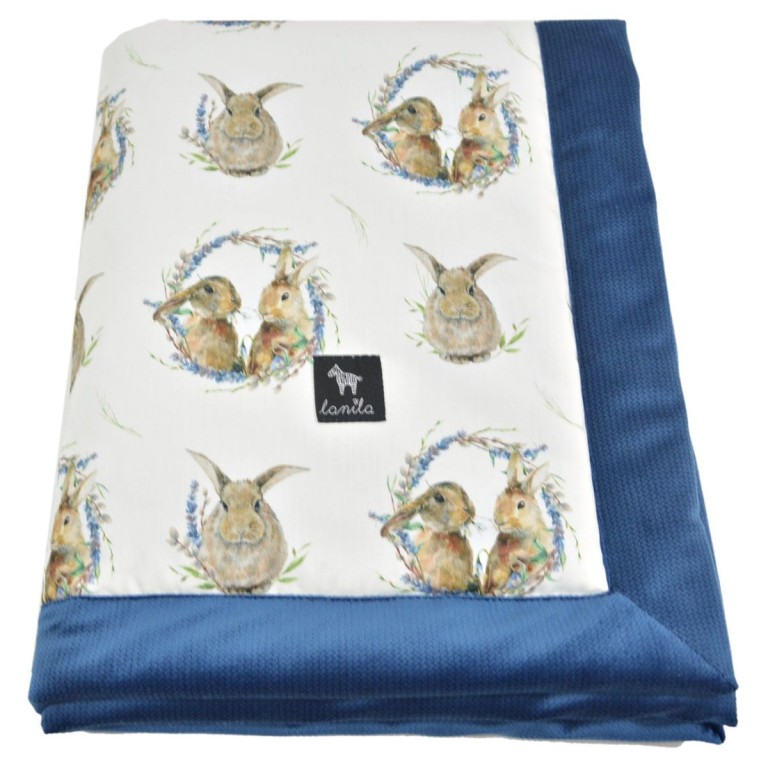 Newborn Blanket 60x70cm Navy Mr. Bunny - Velvet
