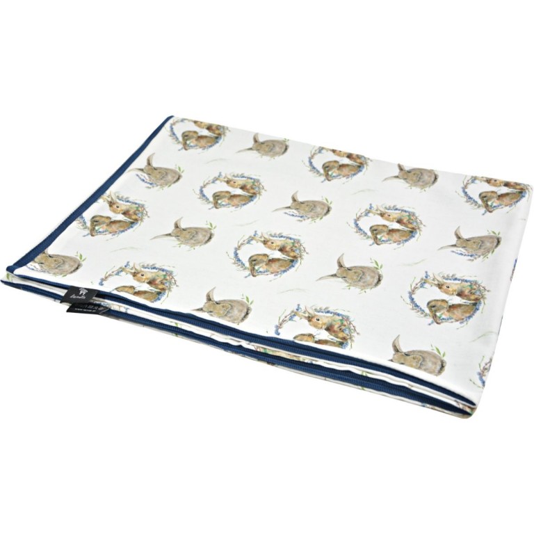 Newborn Blanket Light 60x70 Navy Mr. Bunny - Velvet