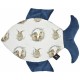 Fish Pillow Navy Mr. Bunny - Velvet