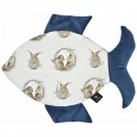 Fish Pillow Navy Mr. Bunny - Velvet