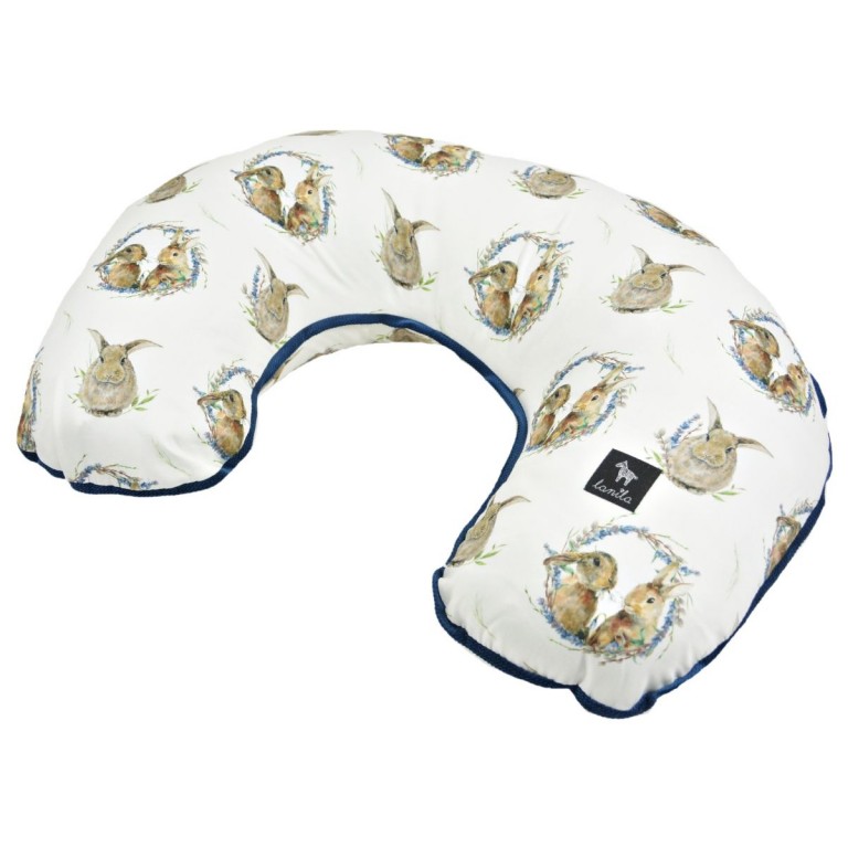 Breastfeeding Pillow Navy Mr. Bunny - Velvet