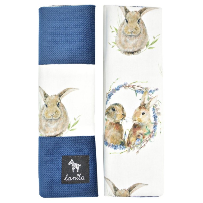 Seatbelt Cover Navy Mr. Bunny - Velvet