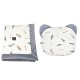 Baby Set Newborn Blanket Velvet 60x70cm + Teddy Pillow Grey Pure