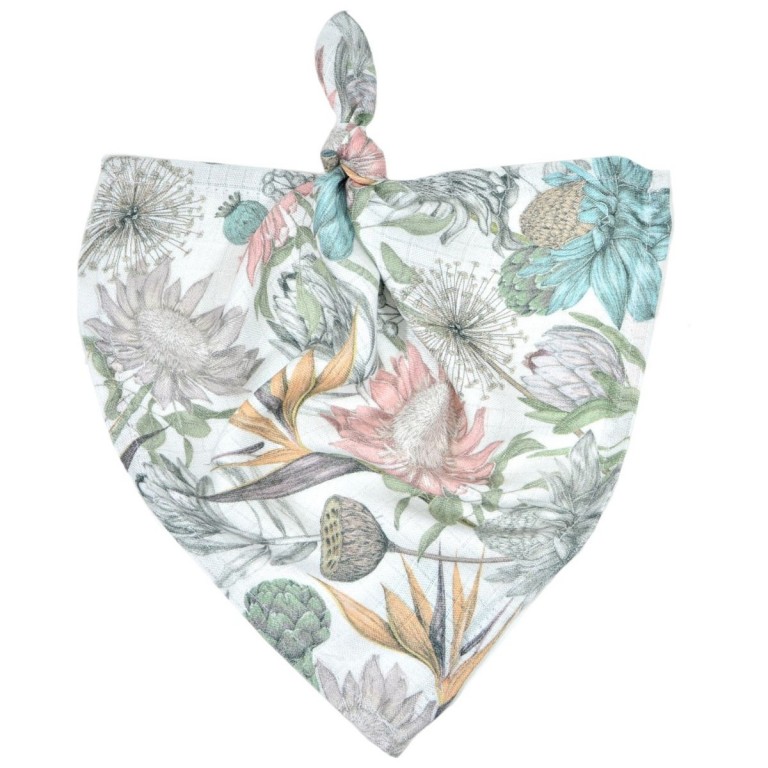 Baby Muslin Swaddle 100% Bamboo 30x30cm Vintage Meadow