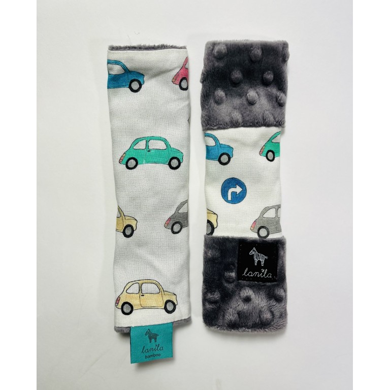 End of collection - Seatbelt Cover 100% Bamboo Grey Nice Ride