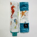 End of collection - Seatbelt Cover 100% Bamboo Pacific Blue Seahorse
