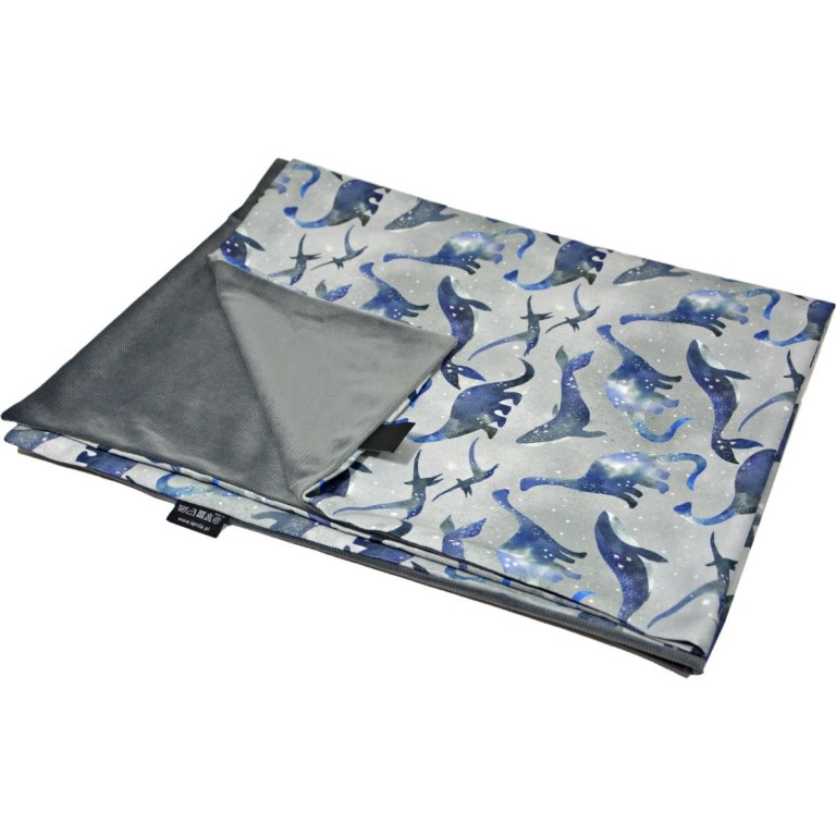 Newborn Blanket Light 60x70 Dark Grey Dreaming Dino - Velvet