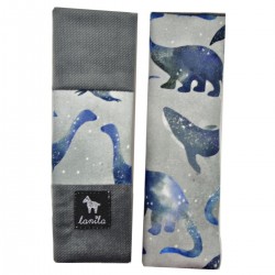 Seatbelt Cover Dark Grey Dreaming Dino - Velvet