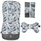 NOWY Baby Set Pad + Pillow + Cover Dark Grey Dreaming Dino - Velvet
