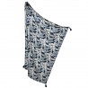 Otulacz Bambusowy 100% z frędzlami Navy Dreaming Dino 75x100