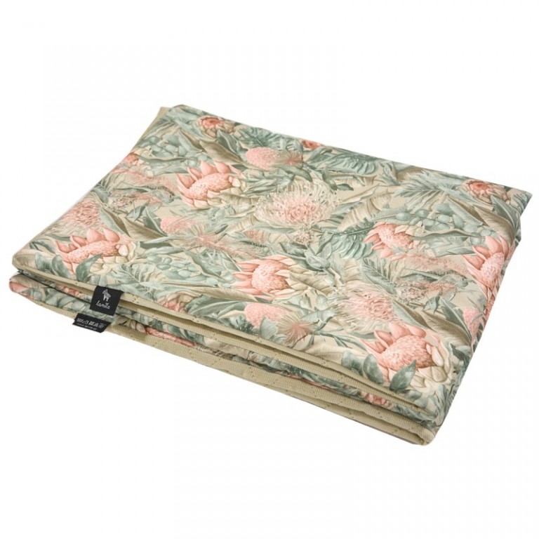 Preschooler Set Blanket 100x130cm + Pillow 40x60 Velvet Latte Botanic